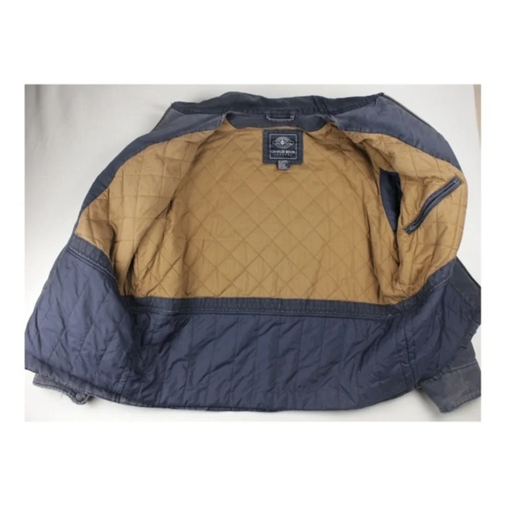 Charles River‎ Apparel Quilted Canvas Work Jacket Navy Chore Coat XL